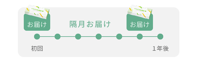 初回 隔月お届け １年後