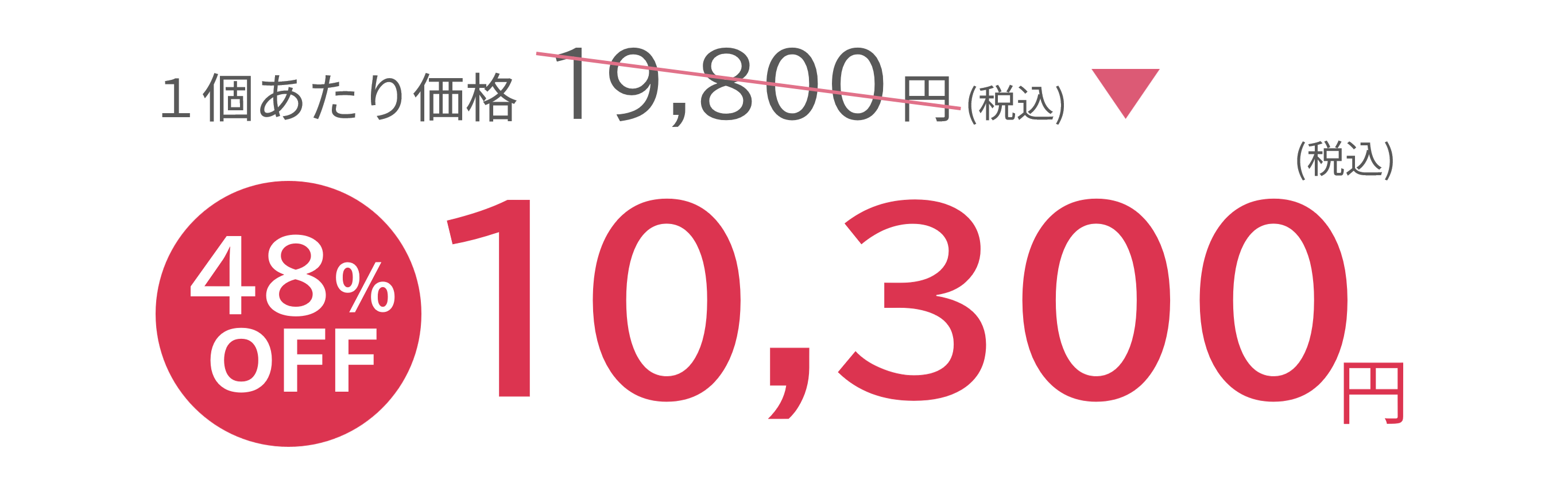 1個あたり価格19,800円(税込) 48%OFF 10,300円(税込)