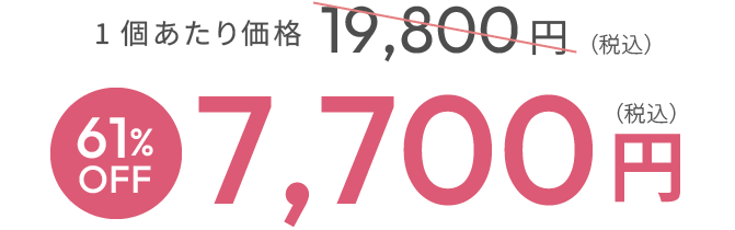 1個あたり価格19,800円(税込) 61%OFF 7,700円(税込)
