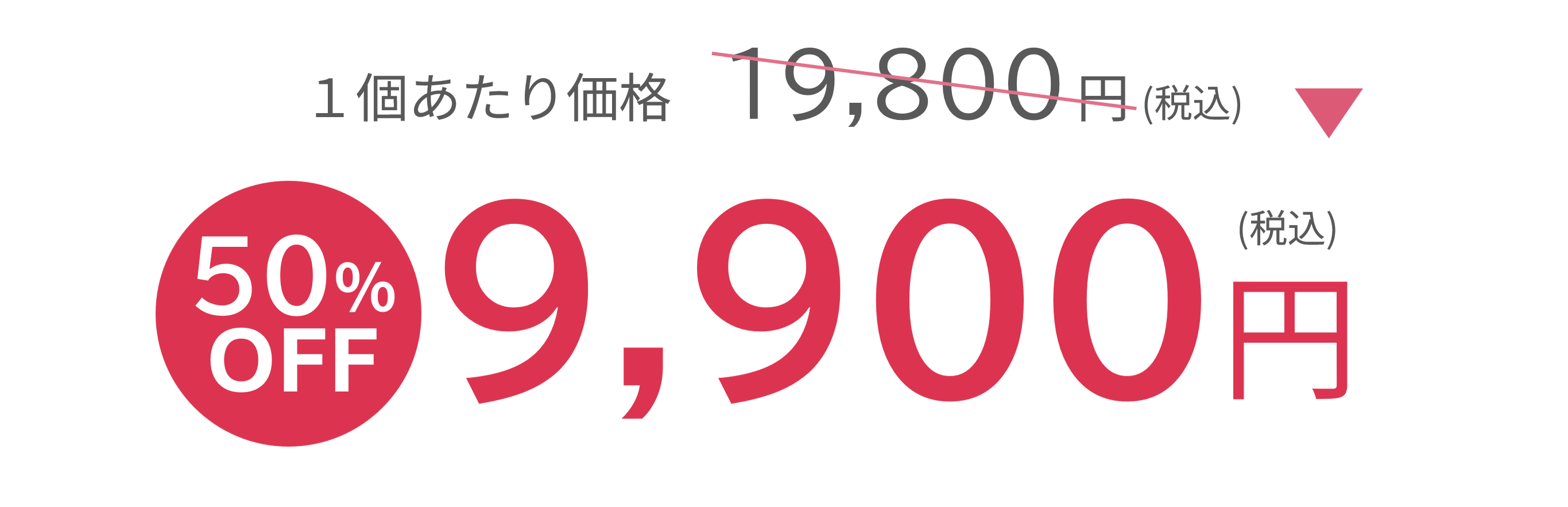 1個あたり価格19,800円(税込) 50%OFF 9,900円(税込)