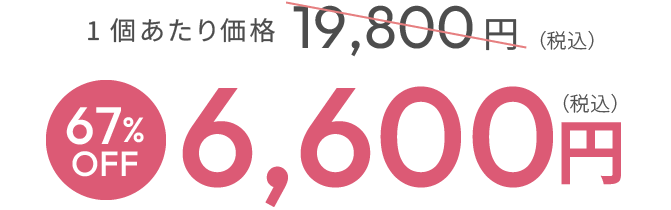 1個あたり価格19,800円(税込) 67%OFF 6,600円(税込)