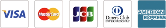 Visa/Mastercard/JCB/Diners Club/American Express