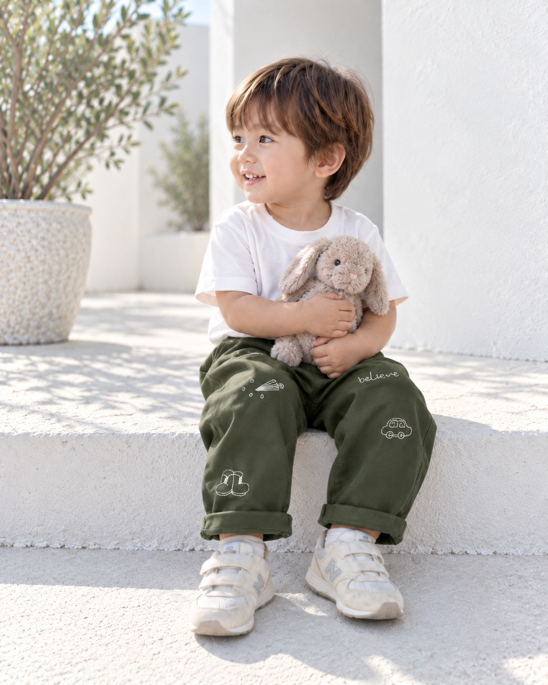 ナチュラルモチーフ イージーパンツ(A00064) Size: 73cm グリーン
