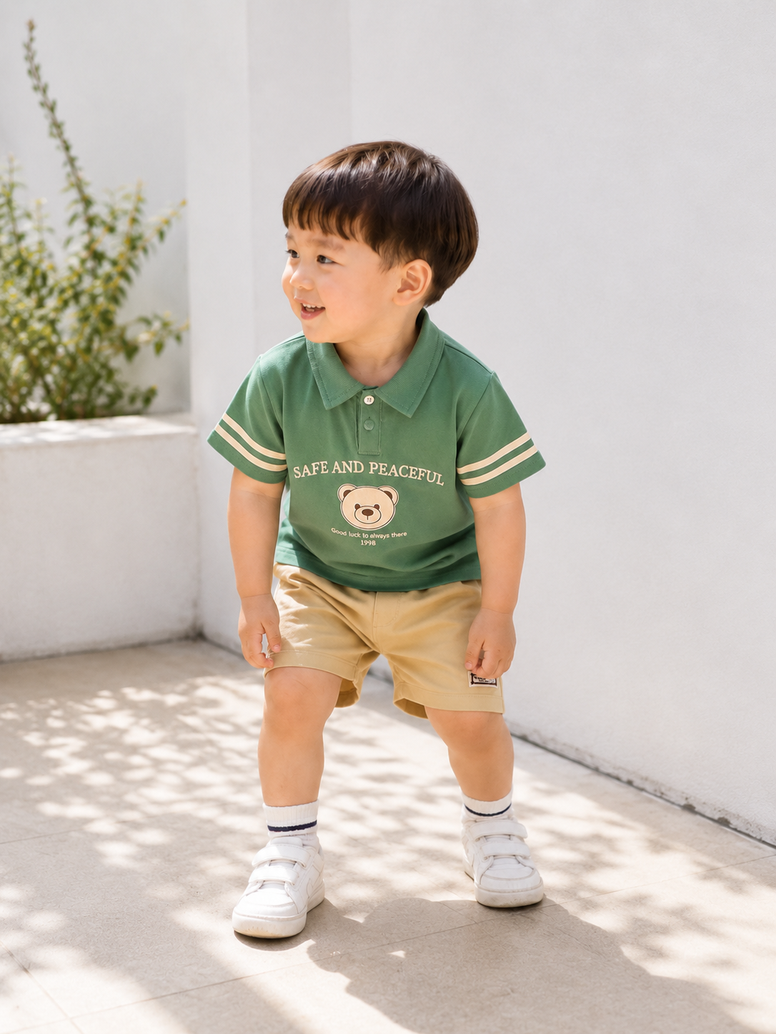 ナチュラルベアセットアップ 2色展開 (A00010) Size: 80Size Green