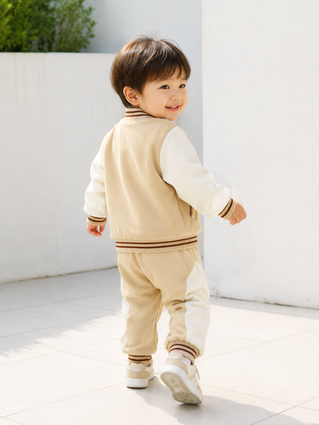 ベアワッペンスタジャンセットアップ 2色展開(A00015) Size: 80cm brown