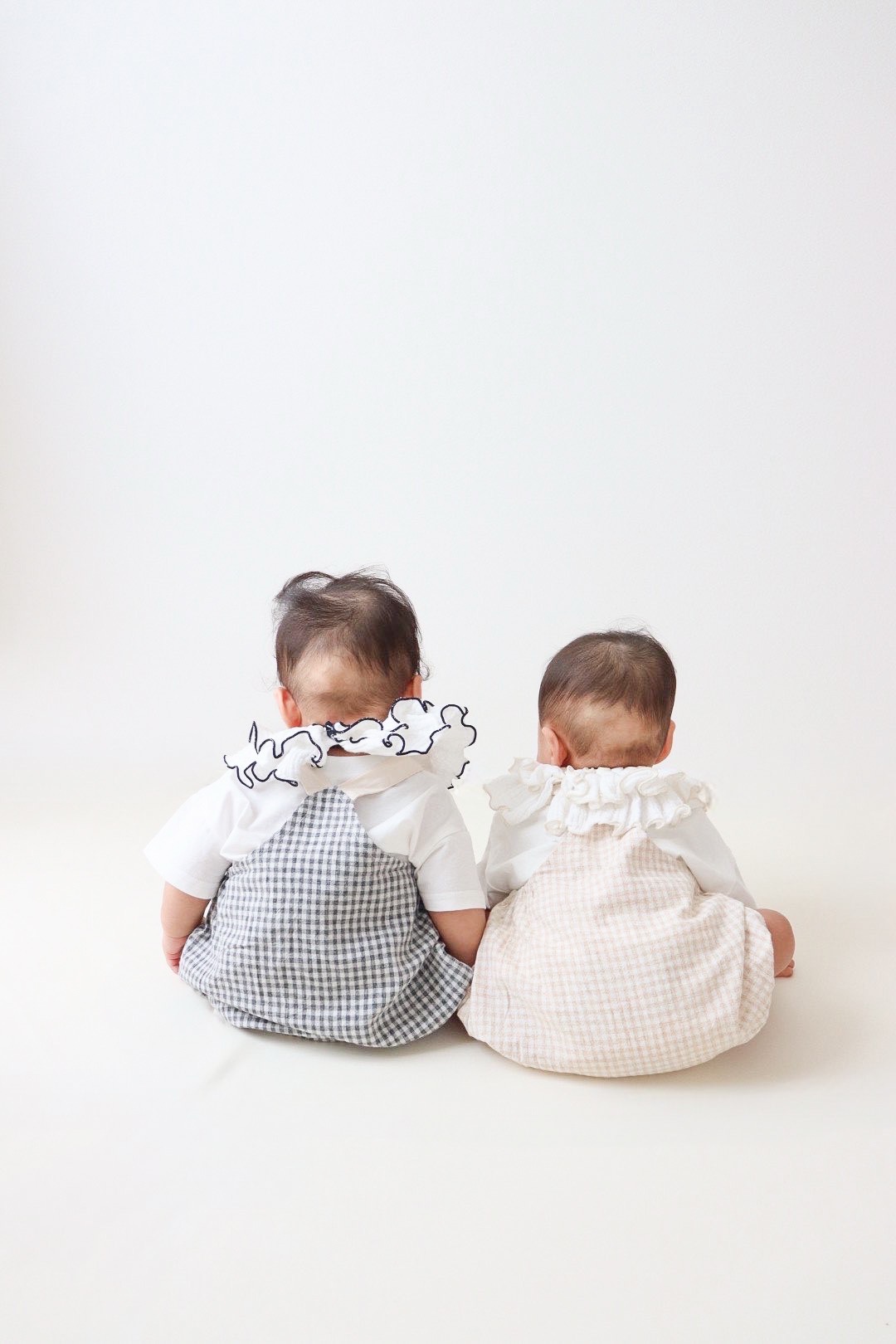 ナチュラルチェック サロペットロンパース 2色展開(A00032) Size: 73cm ブラック