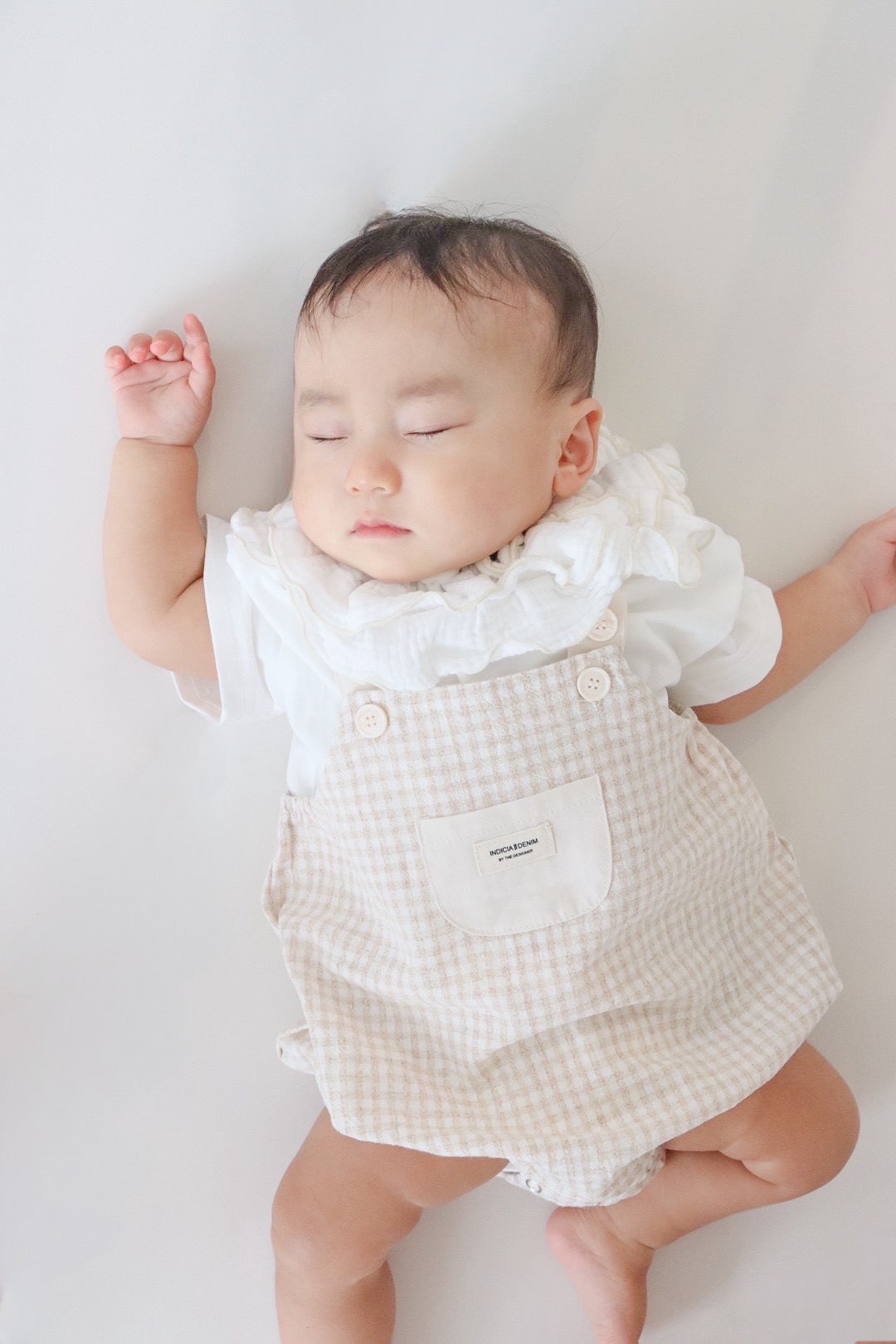 ナチュラルチェック サロペットロンパース 2色展開(A00032) Size: 73cm ブラック