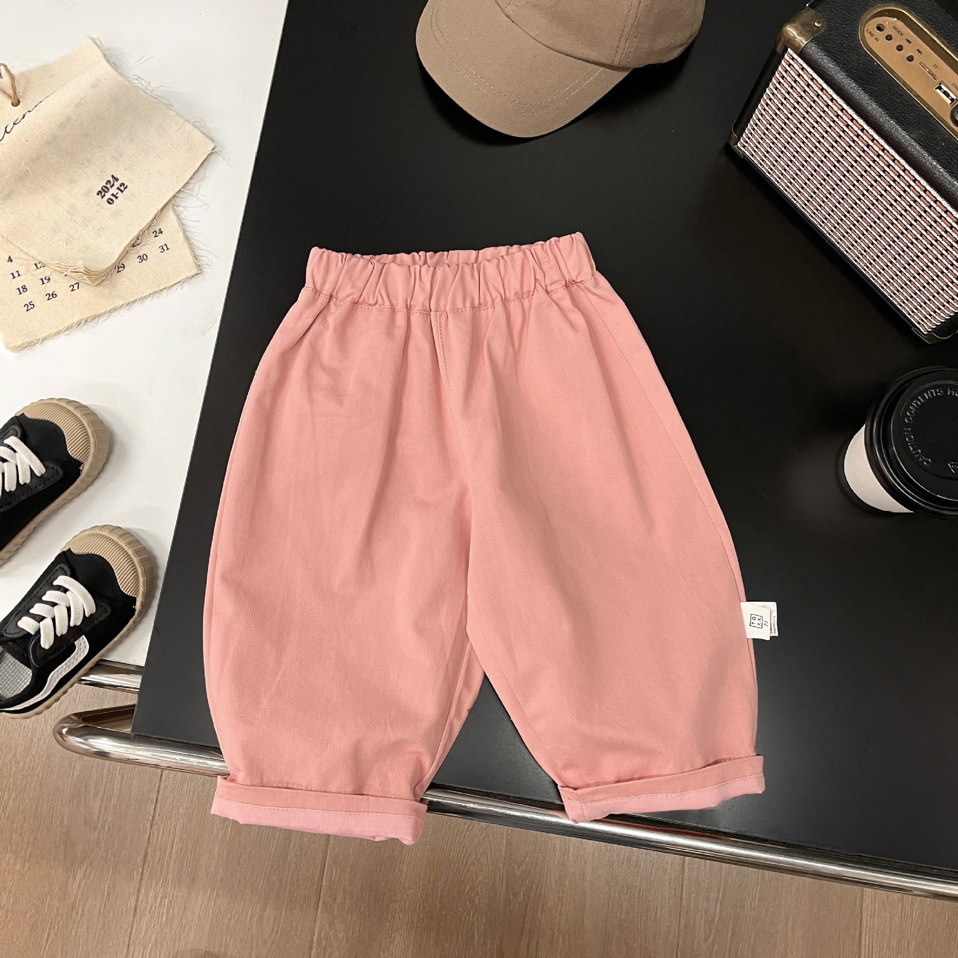 スモーキーピンク テーパードパンツ(A00058) Size: 73Size