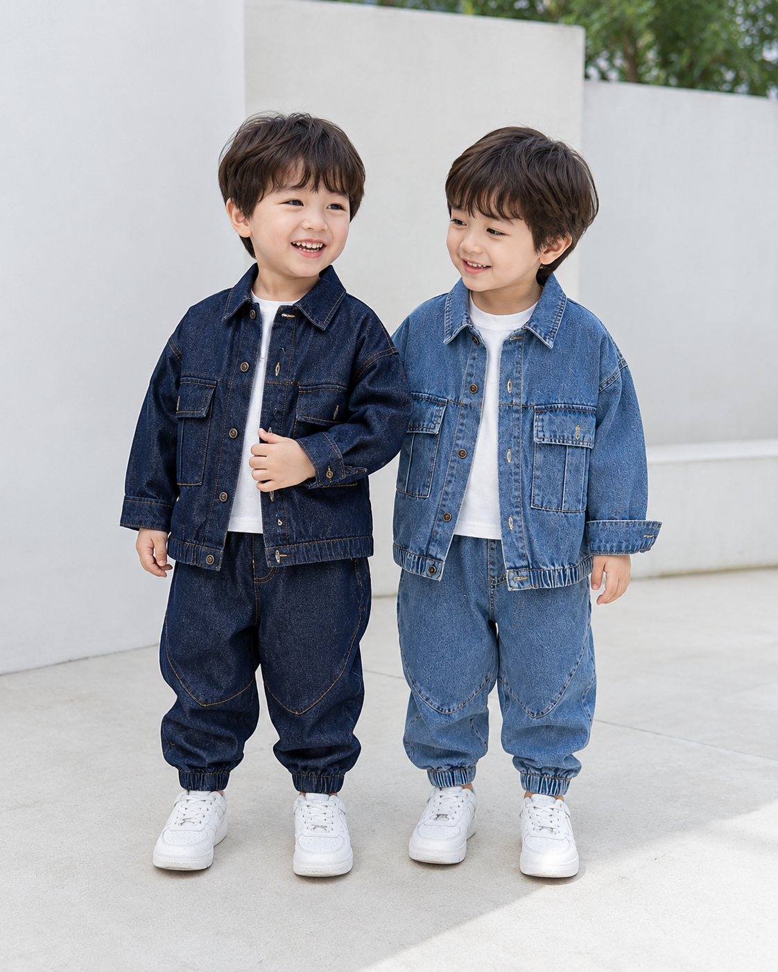 ストリートデニム セットアップ 2色展開(A00042) Size: 90cm ブルー