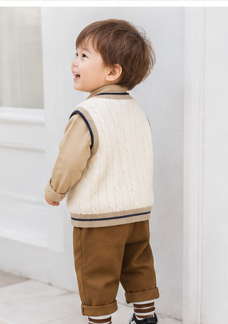 プレッピーニットベスト Size: 80Size