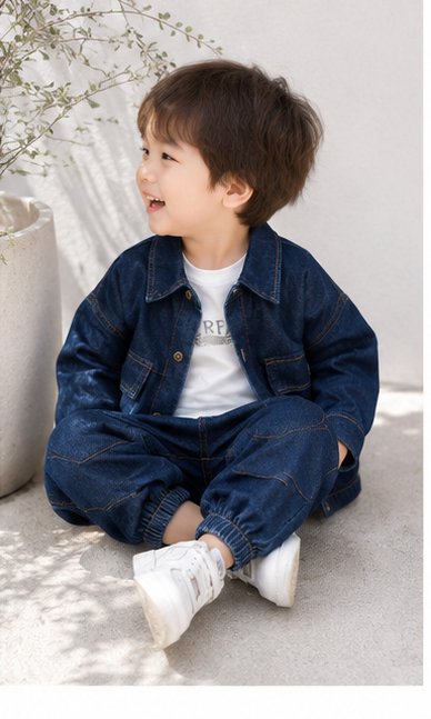 ストリートデニム セットアップ 2色展開(A00042) Size: 90cm ブルー