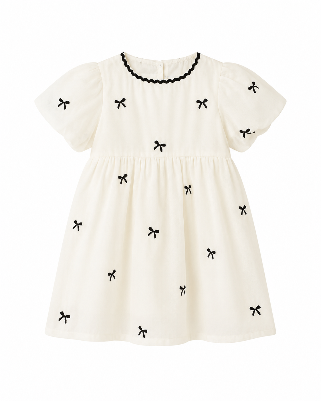 リトルリボン パフスリーブワンピース (A00027) Size: 90Size