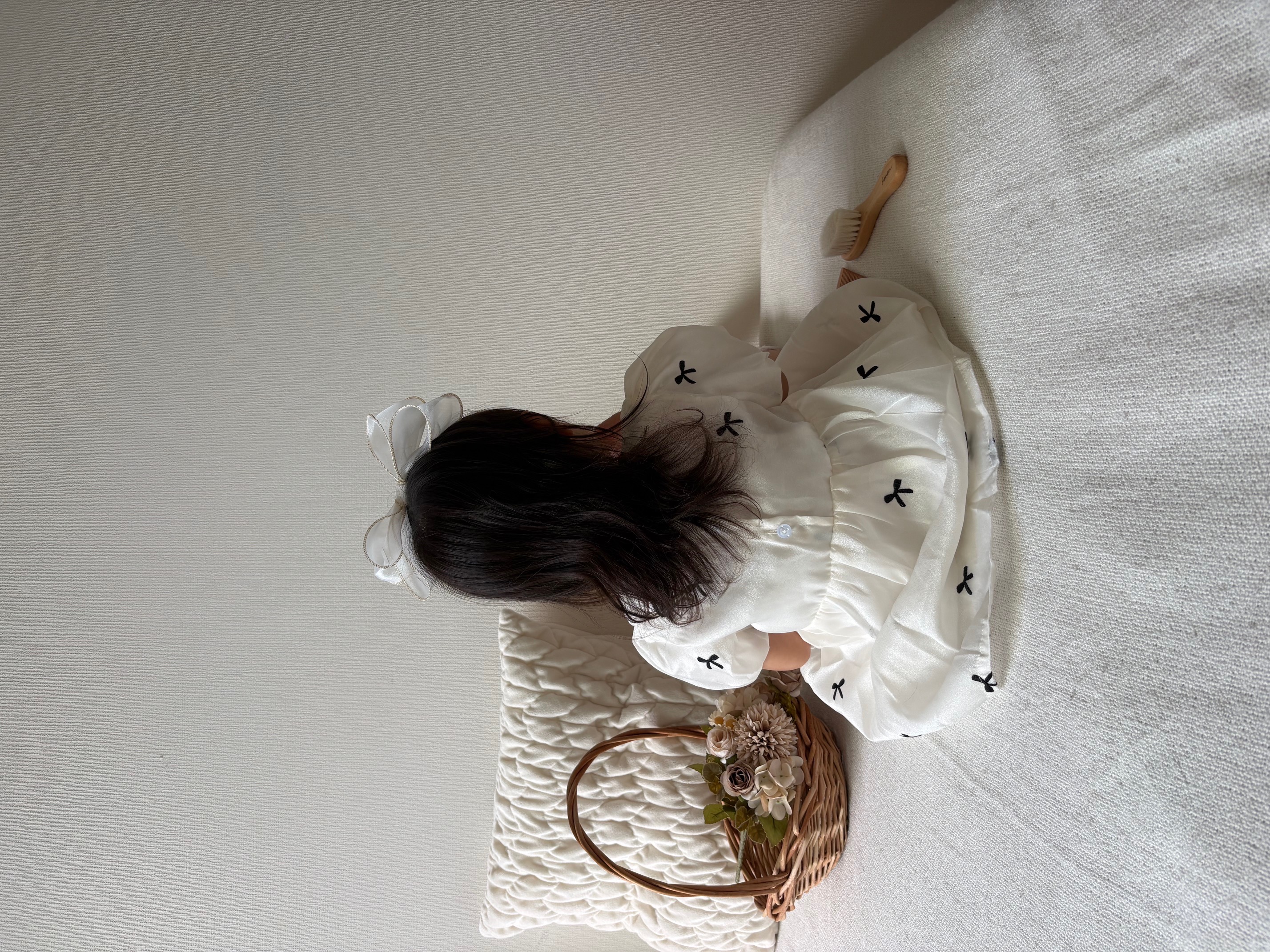 リトルリボン パフスリーブワンピース (A00027) Size: 90Size