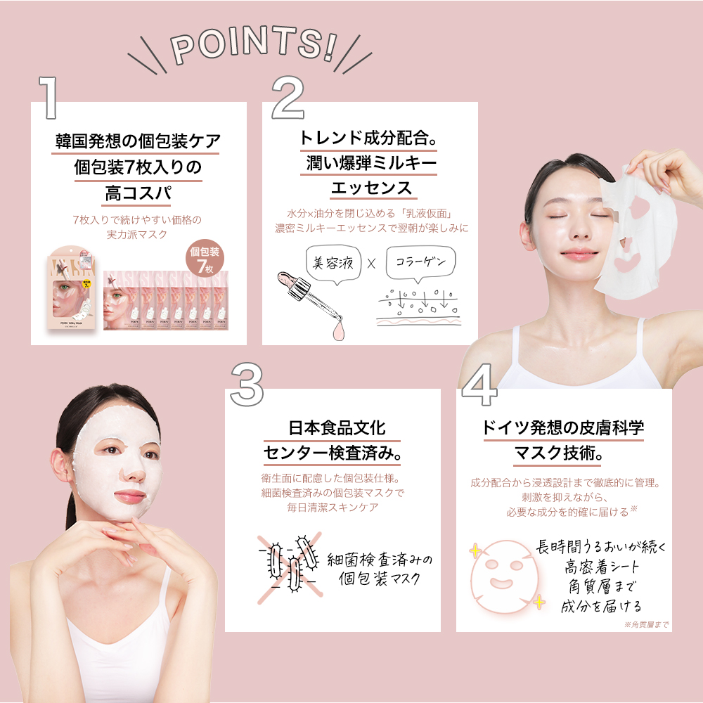 CICIBELLA シートマスク 7枚 個包装 ヒアルロン酸