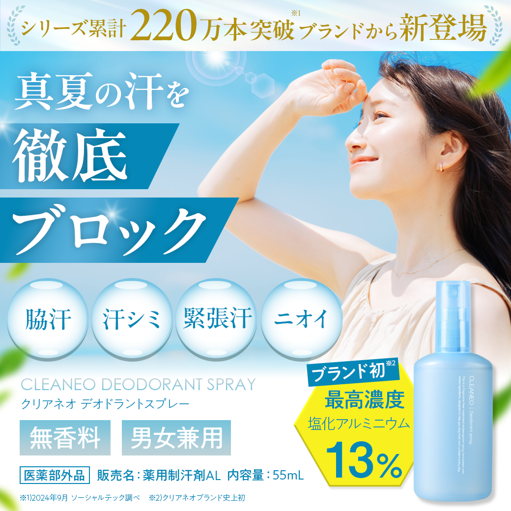 CLEANEOデオドラントスプレー1本(55mL)