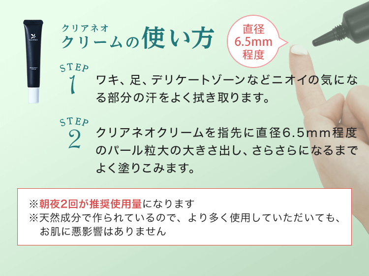 クリアネオクリームのご使用方法
