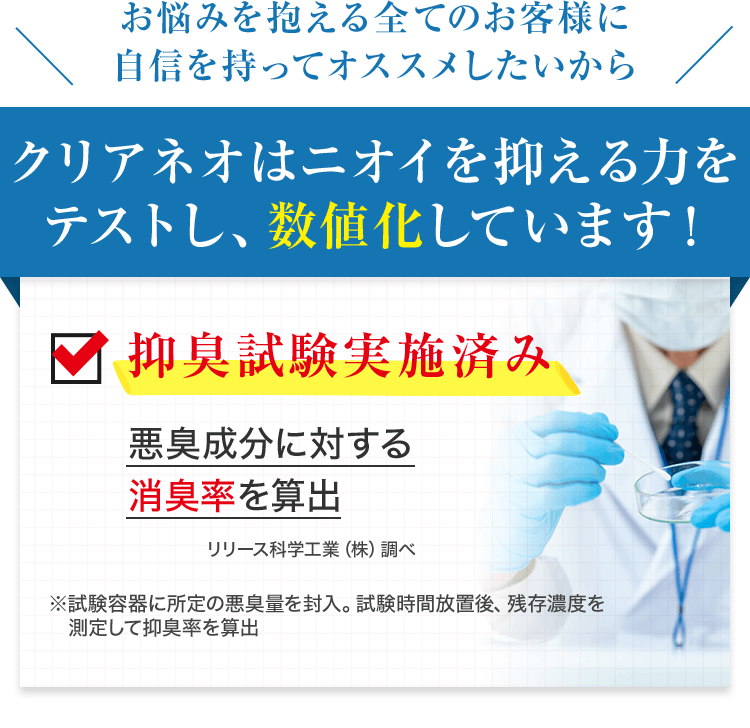 抑臭試験実施済み
