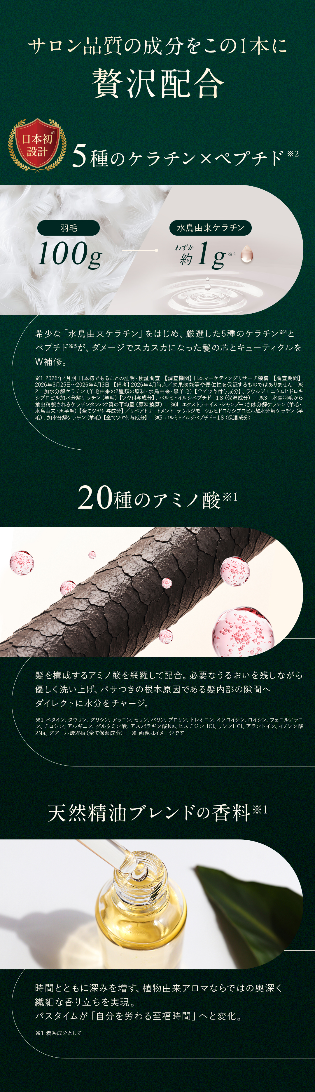 贅沢な3つの香り