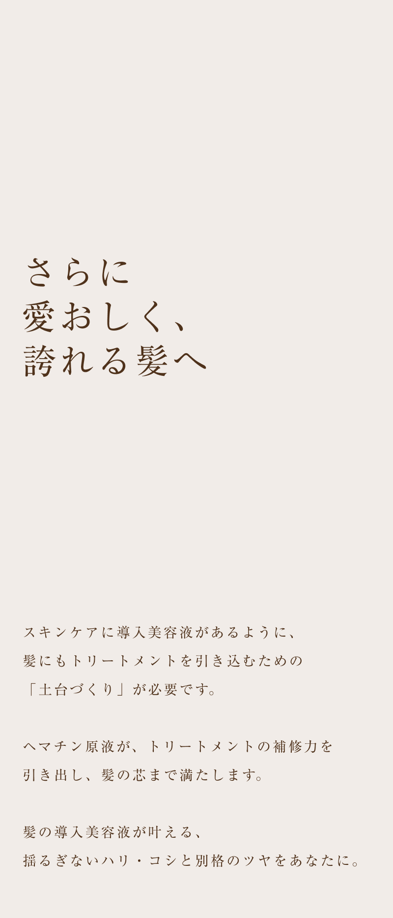 さらに、愛おしい、誇れる髪へ