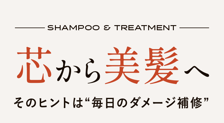 シャンプー＆トリートメント　芯から美髪へ　そのヒントは毎日のダメージ補修