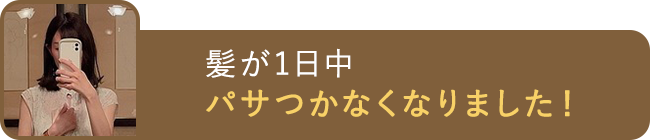 髪が1日中パサつかなくなりました！