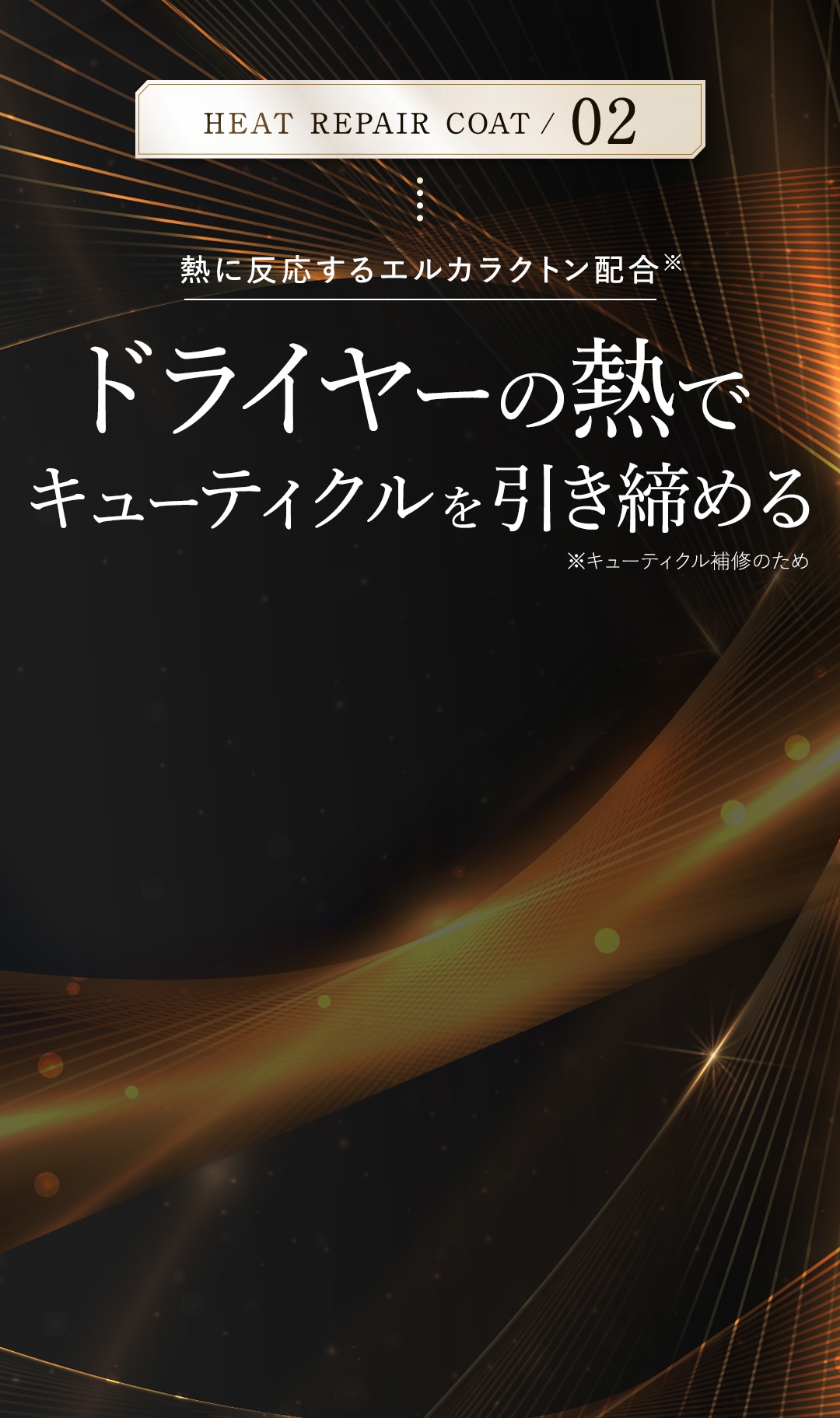 エルカラクトン配合 ドライヤーの熱でキューティクルを引き締める