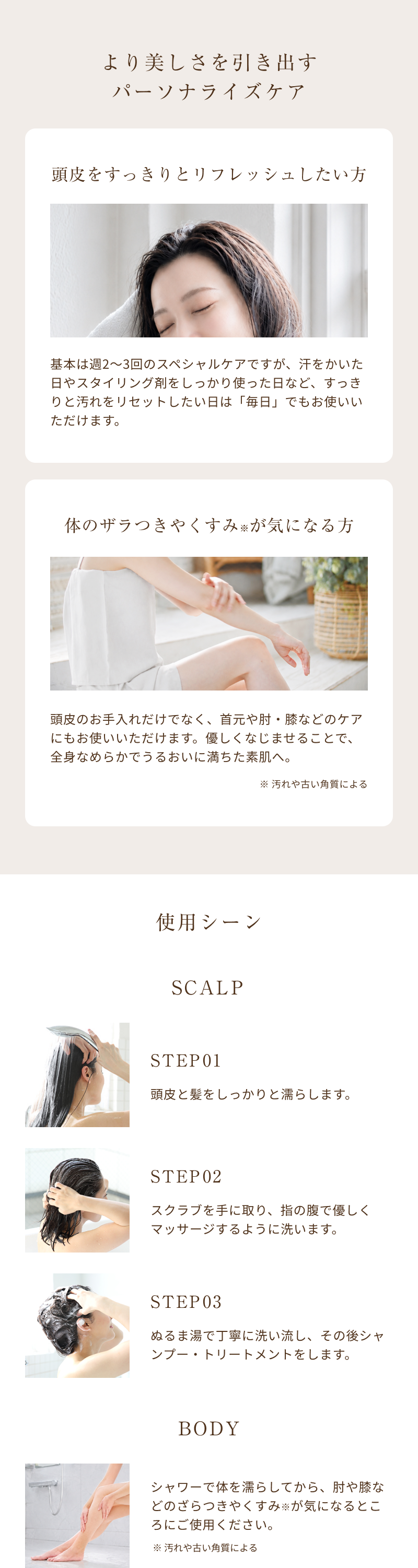 使用シーン〜パーソナライズケア