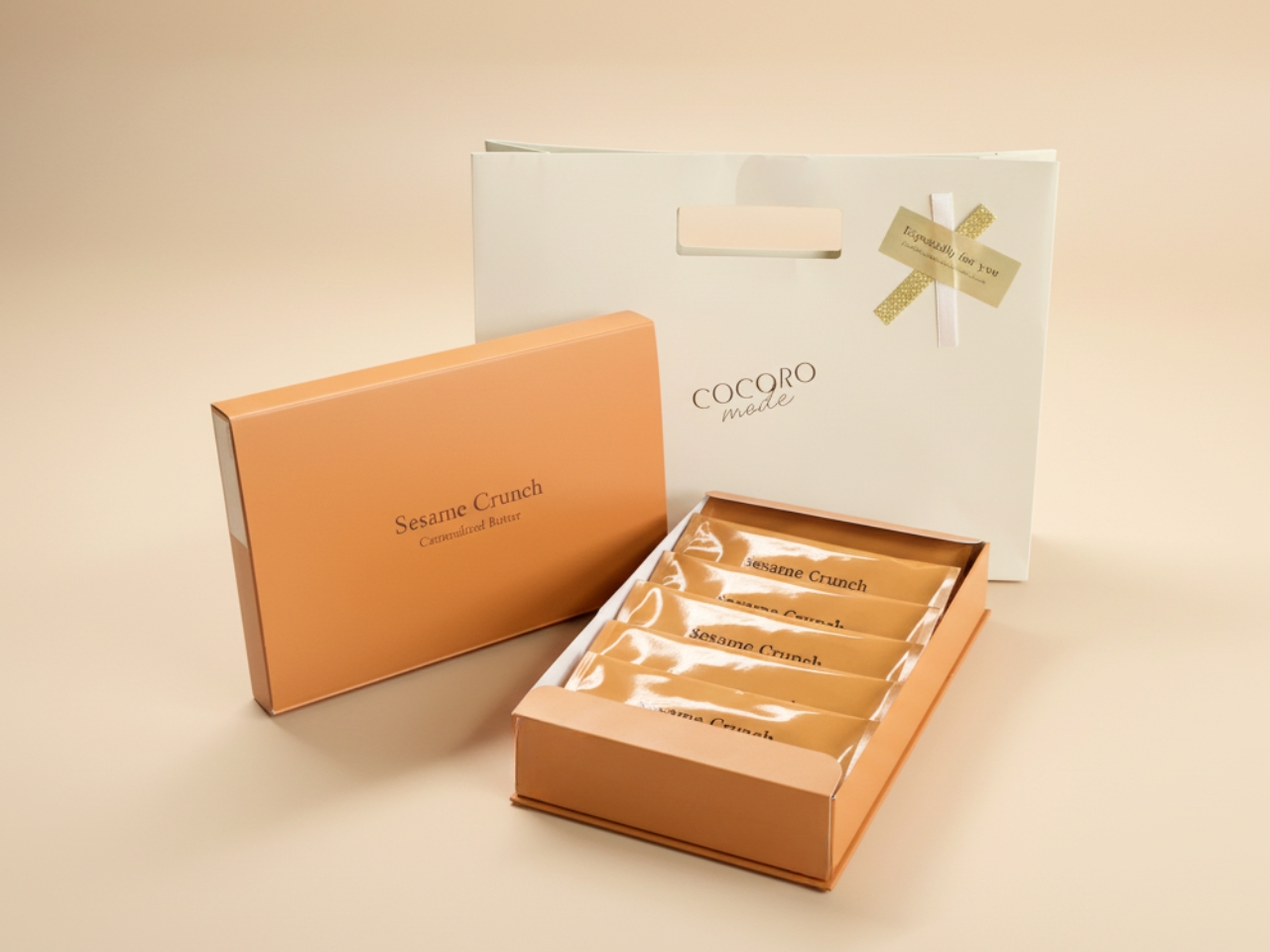 【GIFT】Sesame Crunch -Caramelized Butter- お届け方法をお選びください: ご自宅用｜手渡しギフトに【紙袋・リボンシール付き】