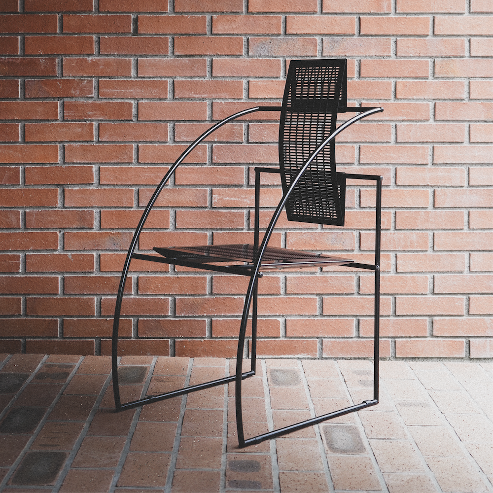 1980s “QUINTA” Chair by Mario Botta for Alias in Steel