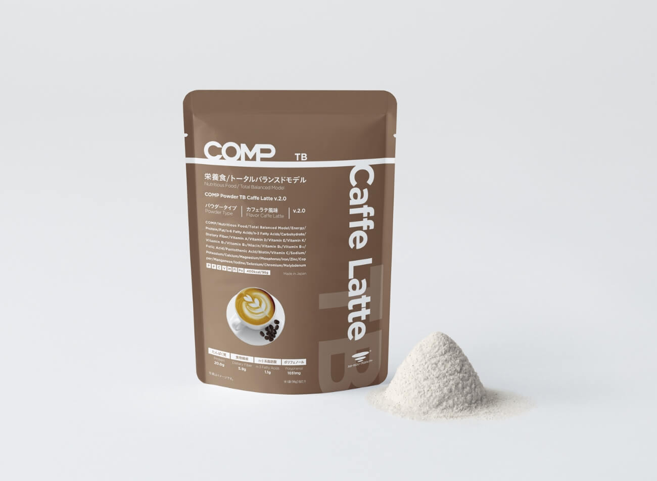 【定期購入】COMP Powder TB Caffe Latte v.2.0 400kcal 12袋×1箱