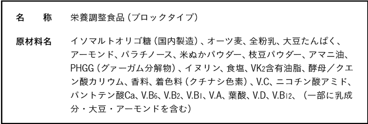 COMPブロック ずんだミルク 原材料名