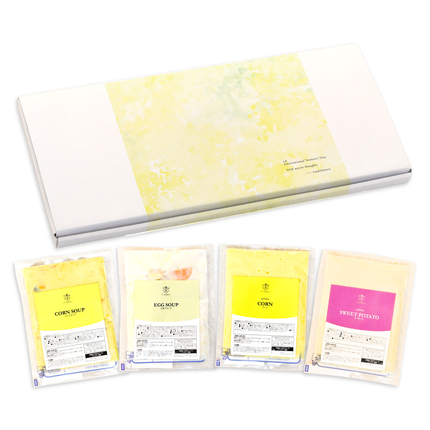 【ミモザセット】国際女性デーに贈るスープ・ポタージュ4個セット