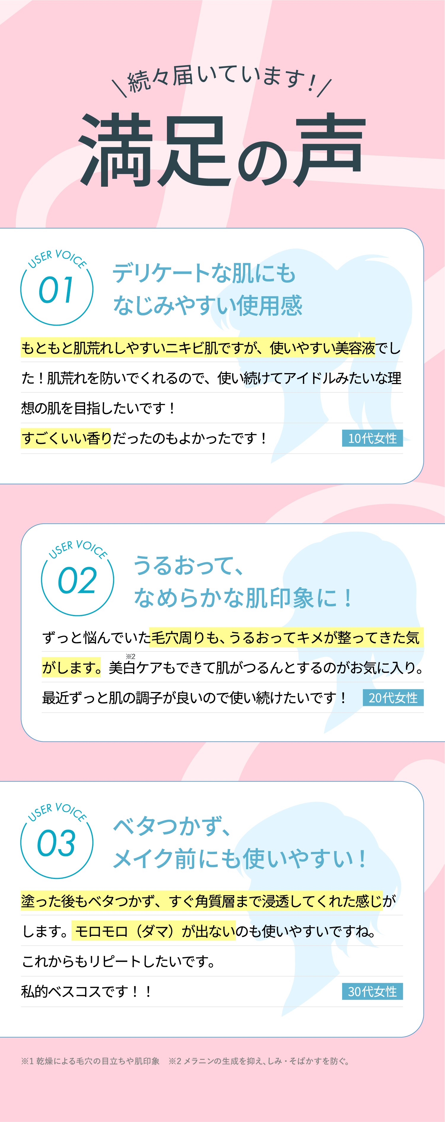 続々届いています！満足の声