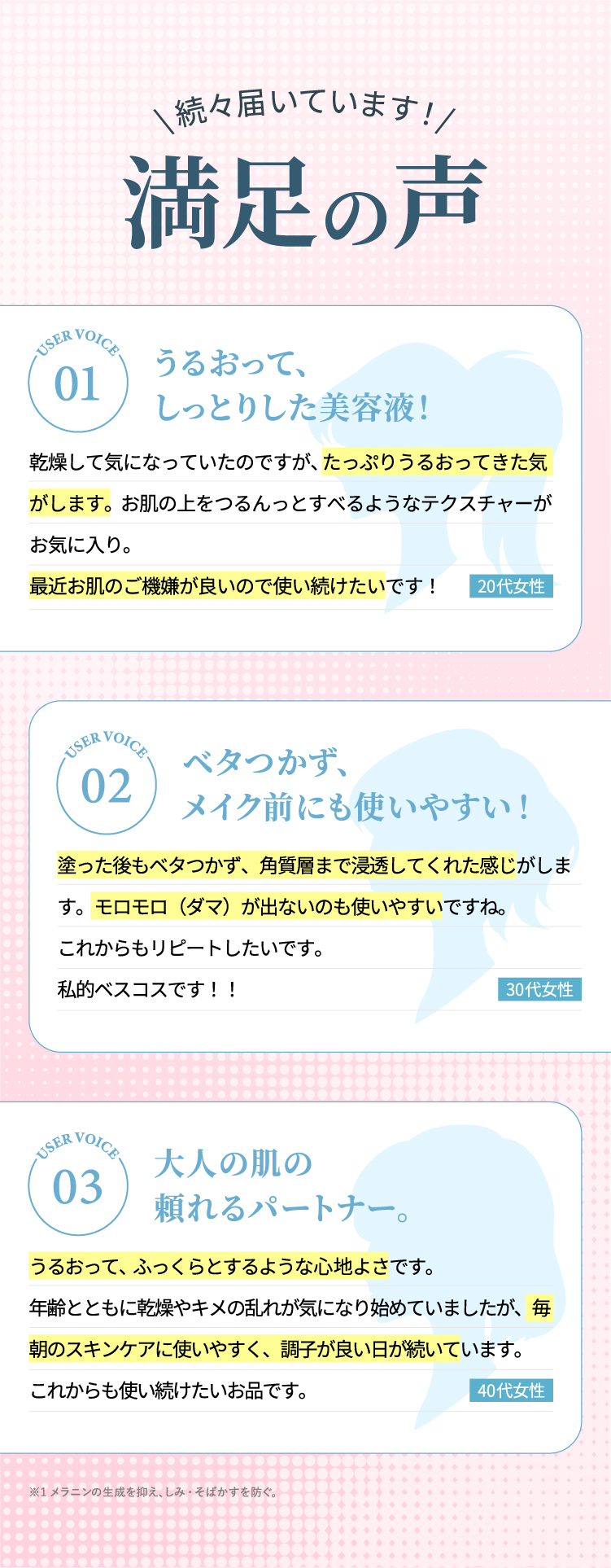 続々届いています！満足の声