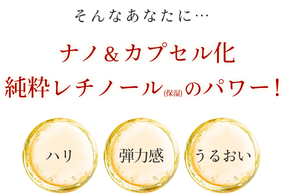 ピュアレチノール高配合の独自処方で解決