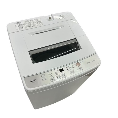 アクア 6.0kg 全自動洗濯機 AQW-S60J 2021年製 うず巻式 一人暮らし 単身用