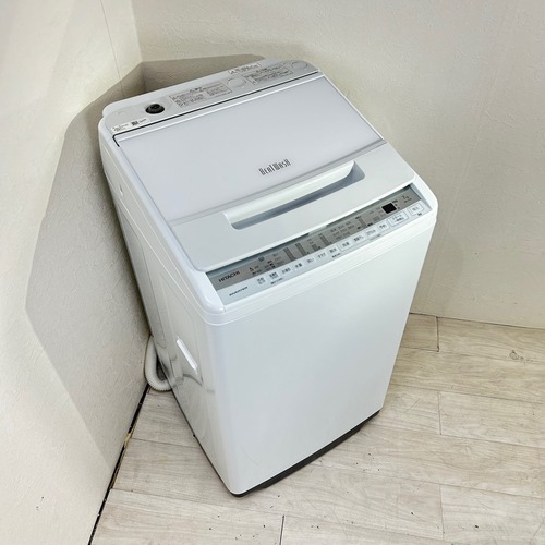 年式  7.0kg 全自動洗濯機 ビートウォッシュ 日立 BW-V70F 2020年製造 ホワイト まとめ洗い 世帯向け