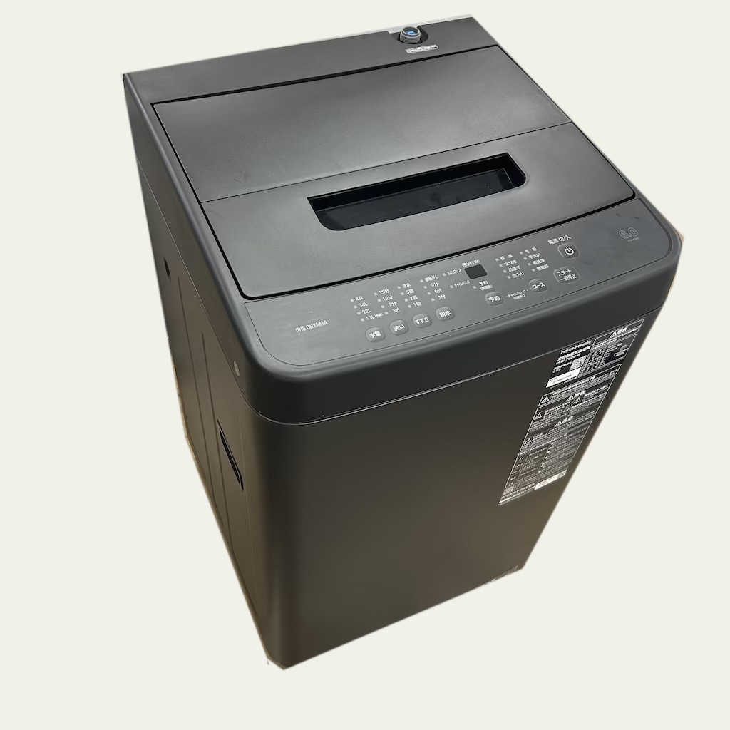 高年式  アイリスオーヤマ 6.0kg 全自動洗濯機 IAW-T606-B 2025年製 ブラック 一人暮らし 単身用