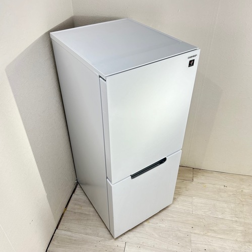 152L ガラスドア 2ドア冷蔵庫 シャープ SJ-GD15G-W 2021年製 つけかえどっちもドア 自動霜取りファン式 ホワイト 【型番掲載商品】