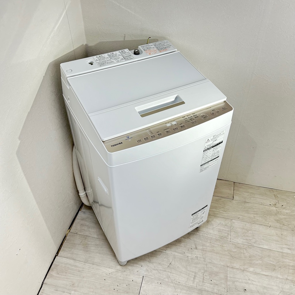 洗濯機 8.0kg 東芝 ZABOON AW-BK8D8-W 2019年製 DDインバーター 低騒音 まとめ洗い グランホワイト|  家具・家電のサブスクレンタル COSMO SubscRental