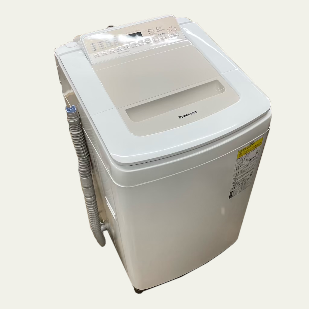 縦型洗濯乾燥機 パナソニック NA-FD80H7 洗濯8.0kg 乾燥4.5kg 泡洗浄 シャンパン ヒーター乾燥 2019年製
