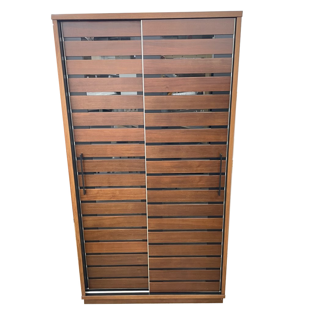 シギヤマ家具工業 スライド扉食器棚 本棚　ブラウン