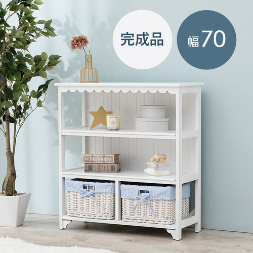 幅70cm バスケット2つ付きキャビネット