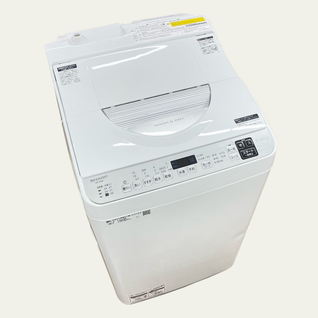 洗濯5.5kg 乾燥3.5kg 全自動洗濯乾燥機 シャープ ES-TX5E-S 2021年製造 洗濯機 完全乾燥