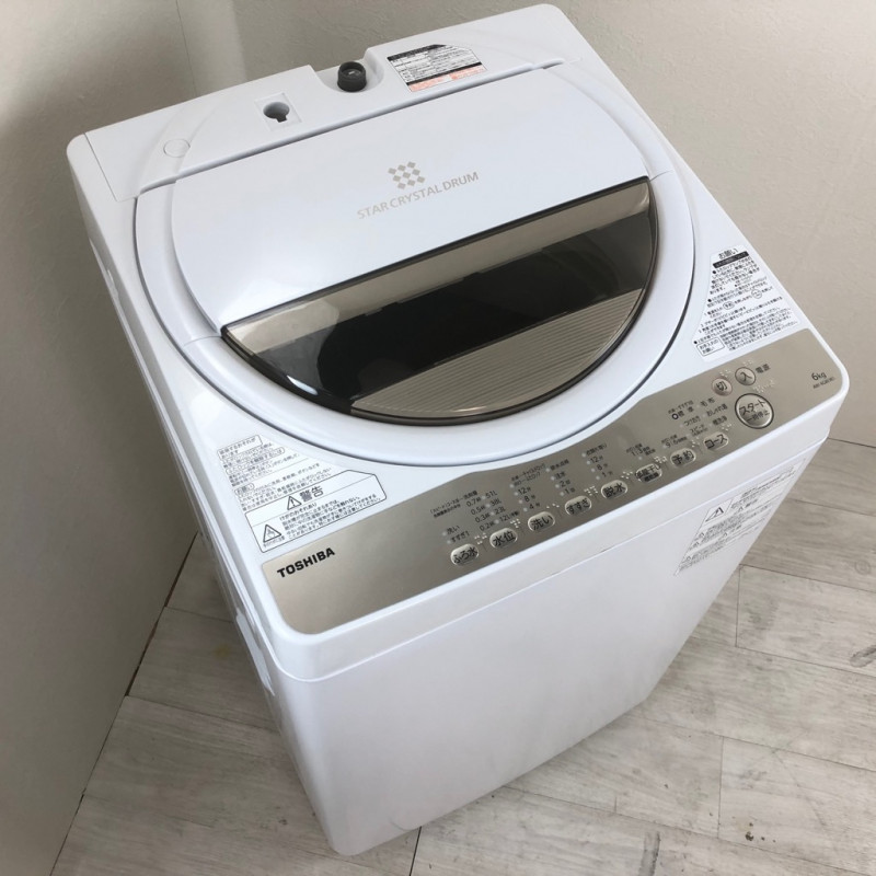 風乾燥 全自動洗濯機 東芝 6.0kg 2020年製 ホワイト 部屋干し槽乾燥