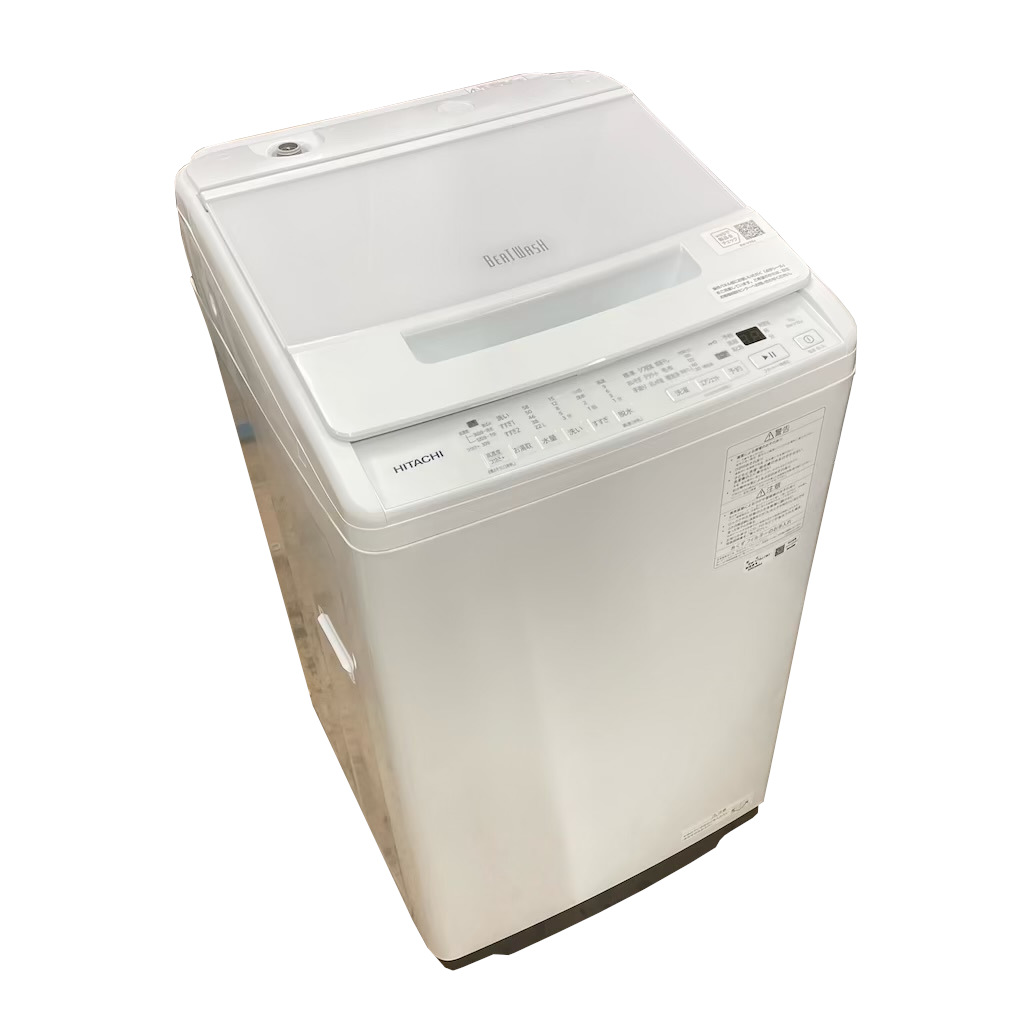 7.0kg 全自動洗濯機 ビートウォッシュ 日立 BW-V70J-W 2023年製造 送風乾燥機能 一人暮らし 世帯用 ホワイト