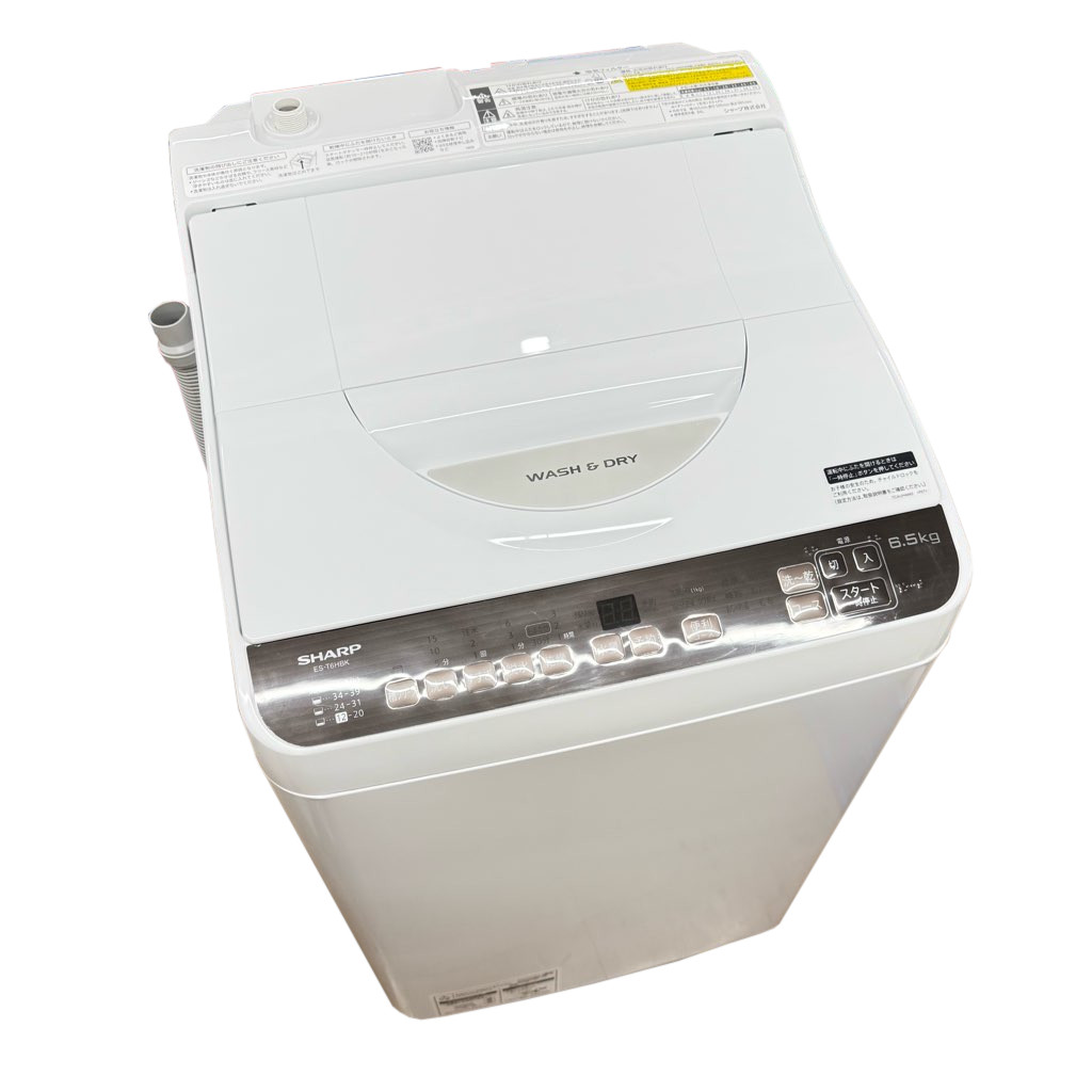 高年式  洗濯6.5kg 乾燥3.5kg 全自動洗濯乾燥機 シャープ ES-T6HBK-T 2024年製造 洗濯機 完全乾燥 ブラウン系