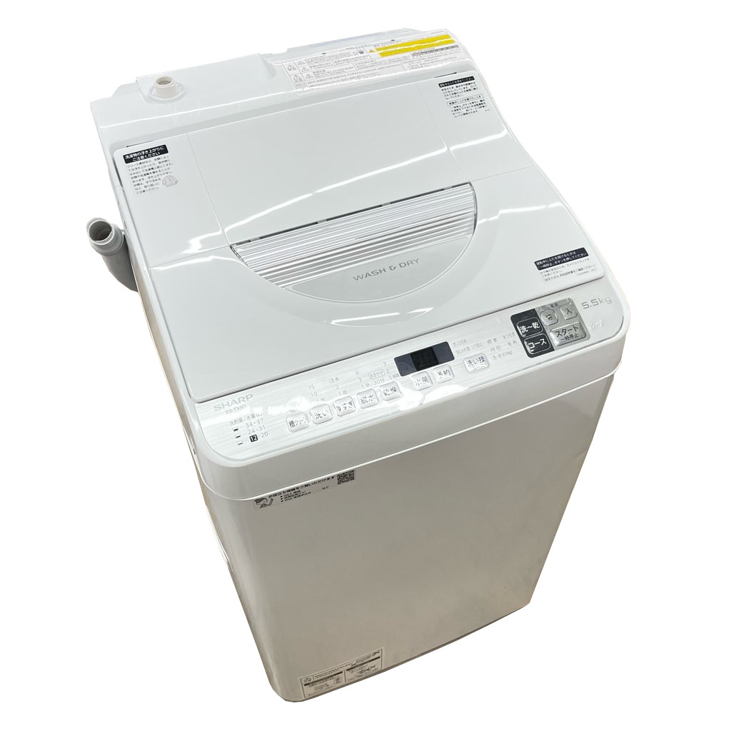 洗濯5.5kg 乾燥3.5kg 全自動洗濯乾燥機 シャープ ES-TX5D-S 2020年製造 洗濯機 完全乾燥 シルバー系