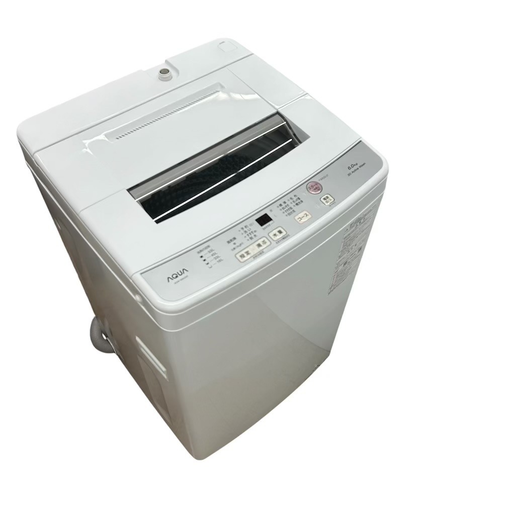 アクア 6.0kg 全自動洗濯機 AQW-S6N 2022年製 一人暮らし 単身用