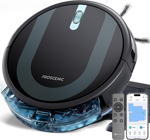 【大容量250mlダストボックス】リモコン付 お掃除ロボット Proscenic 850T ブラック